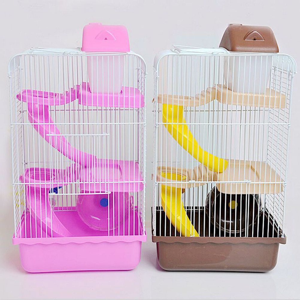 Hamster Cage Wheel - قفص هامستر فاخر بتصميم منزلق ثلاثي