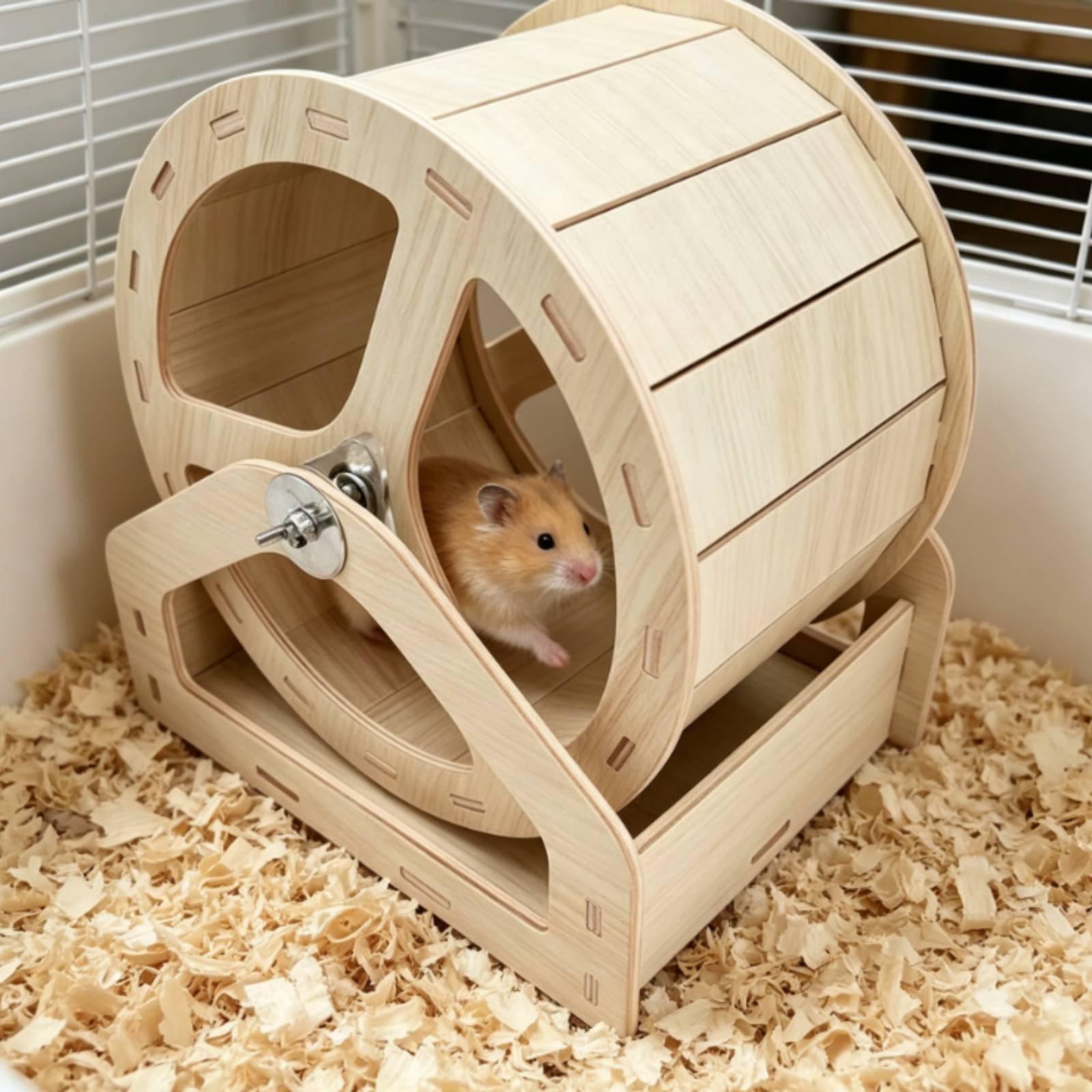 عجلة تمارين للهامستر من الخشب  - مراجعة Hamster Cage Wheel وسعره