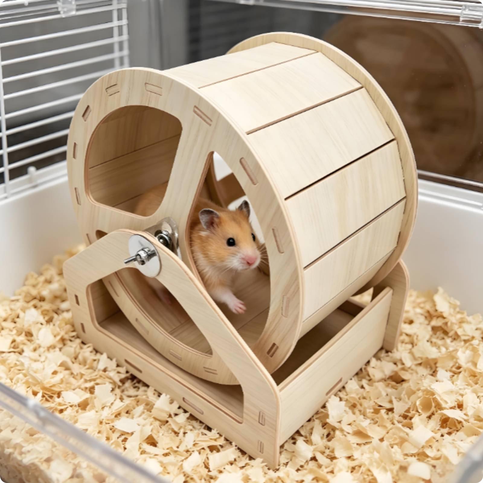 عجلة تمارين للهامستر من الخشب  - مراجعة Hamster Cage Wheel وسعره